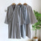 Men's Pure Cotton Kimono Robe - Traditional Japanese Design with Cords
