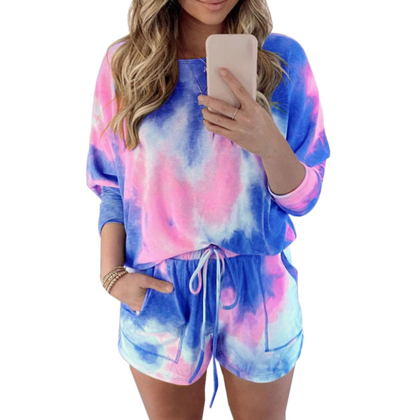 Conjunto Deportivo Casual con Shorts y Sudadera Tie-Dye - Image 5