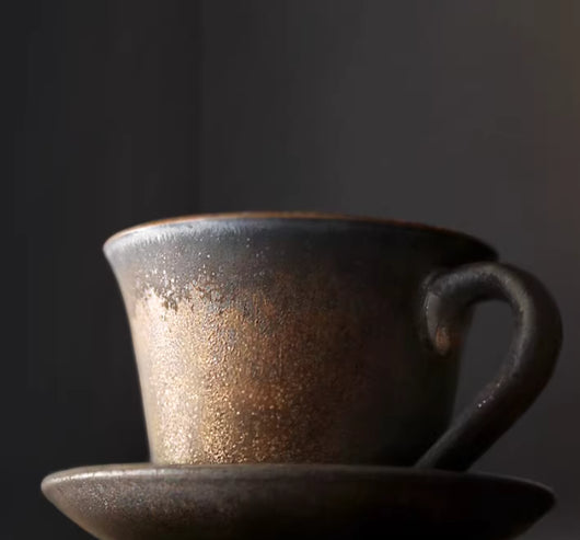 Juego de Café Artesanal de Cerámica Retro con Personalidad - Image 5