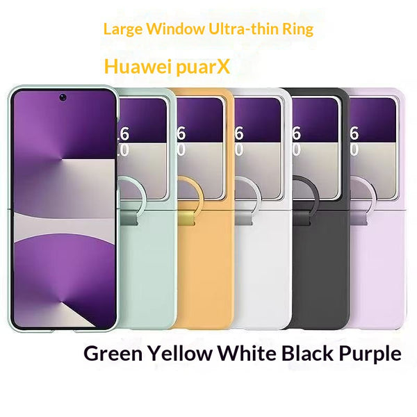 Funda Plegable para Teléfono con Ventana Grande y Anillo Protector Ultrafina