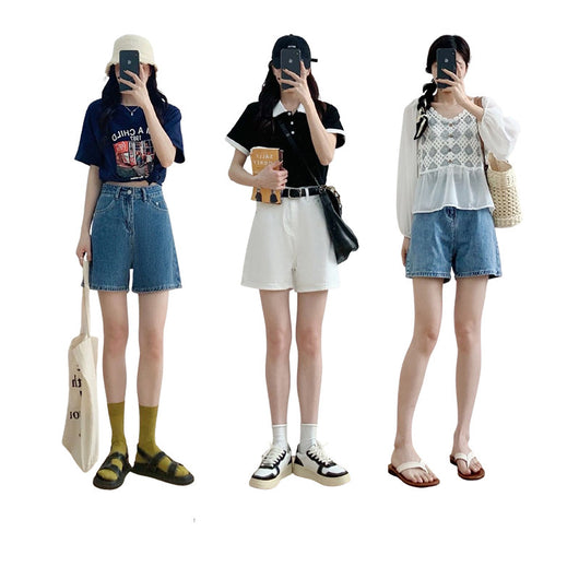 Shorts Denim Retro Cintura Alta para Mujer - Verano - Image 14