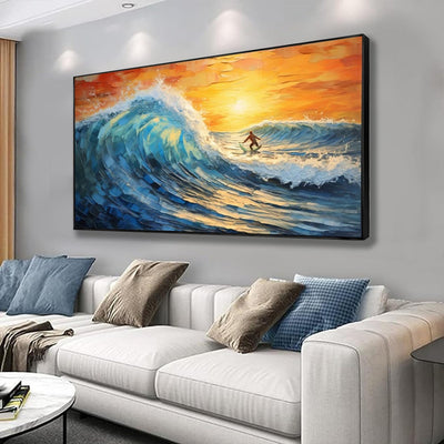 Cuadro Óleo Artesanal Gran Formato - Paisaje Marino con Velero para Sala de Estar - Image 14
