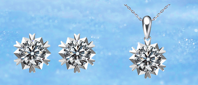 Aretes de Diamante Moissanita Platino Importados Diseño Copo de Nieve - Image 8