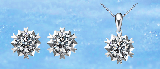 Aretes de Diamante Moissanita Platino Importados Diseño Copo de Nieve - Image 8