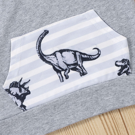 Conjunto de Pijama Infantil con Estampado de Dinosaurios y Capucha - Image 10