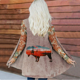 Abrigo Navideño para Mujer con Impresión Digital de Moda - Image 11