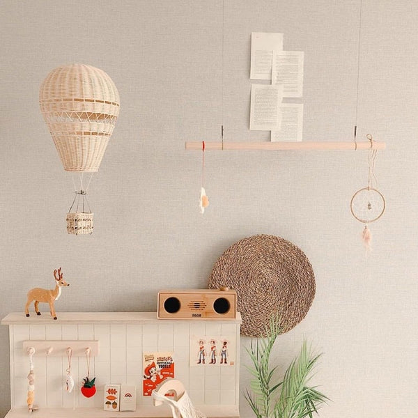 Globo Aerostático Tejido a Mano - Decoración Infantil para Sesiones Fotográficas
