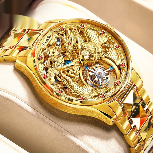 Reloj de Lujo Dorado para Hombre con Tourbillón Resistente al Agua - Image 5