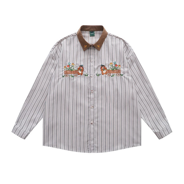 Camisa Manga Larga con Bordado de Osito - Diseño Único
