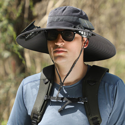 Gorro Solar con Ventilador y Batería de Larga Duración