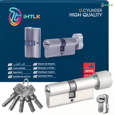 Cilindro de Cerradura Estándar Europeo 70mm con 5 Llaves - Acero Inoxidable - Image 12