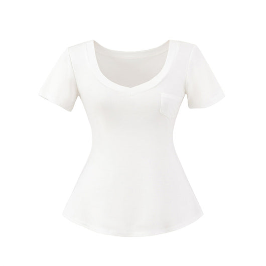 Blusa de Verano Ajustada al Talle con Escote en V y Manga Corta - Image 32