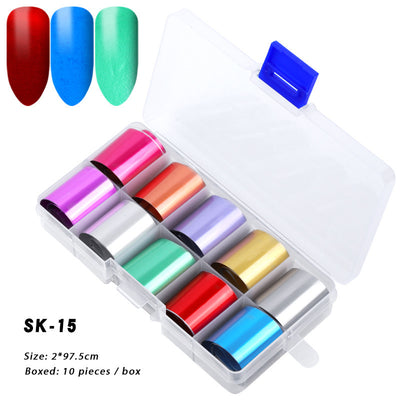 10 Cajas de Stickers de Uñas Holográficos Color AB para Nail Art - Image 21