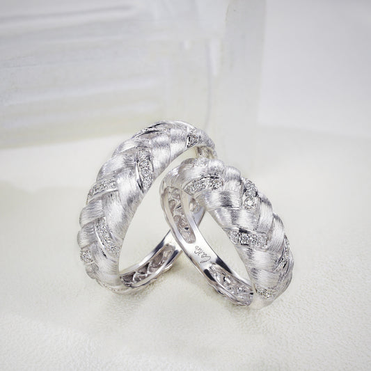 Anillo de Diamante Cepillado Minimalista para Mujer - Image 2