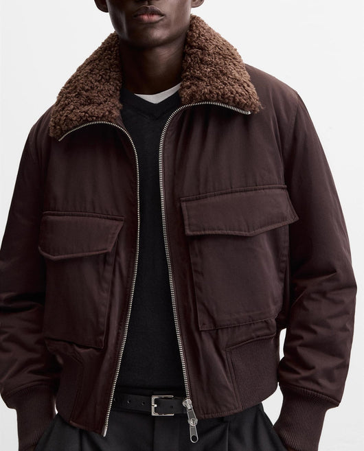 Abrigo Acolchado de Algodón con Cuello Alto y Bolsillos para Hombre - Image 11