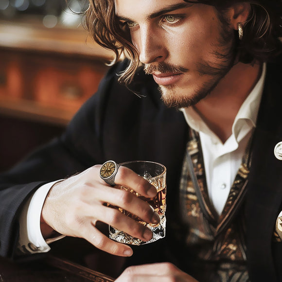 Anillo de Plata Ajustable para Hombre con Grabado Personalizado