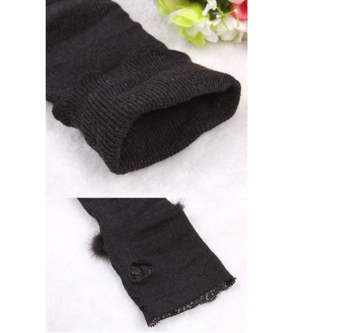 Guantes de Punto sin Dedos y Mangas Falsas de Encaje - Image 7