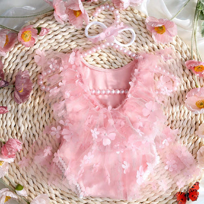 Vestido de Encaje Floral Blanco para Recién Nacida - Image 16