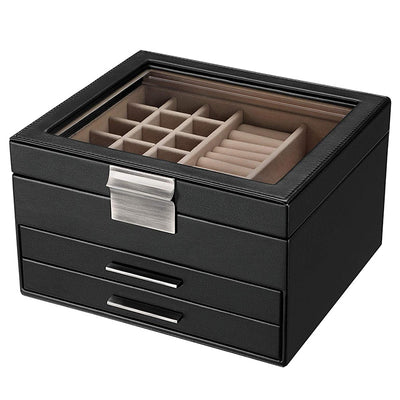 Caja Organizadora de Joyas con Tres Capas y Dos Cajones - Image 9