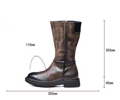 Botas de Cuero Artesanales para Hombre con Suela Gruesa Vintage - Image 7