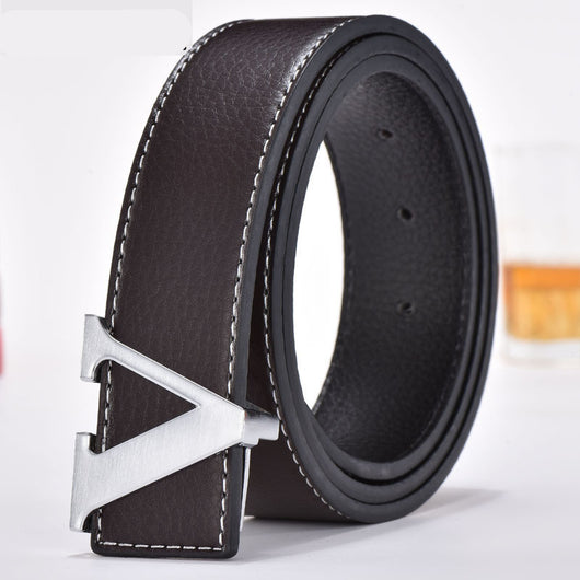 Cinturón de Cuero para Hombre con Detalles de Moda Coreana - Image 3