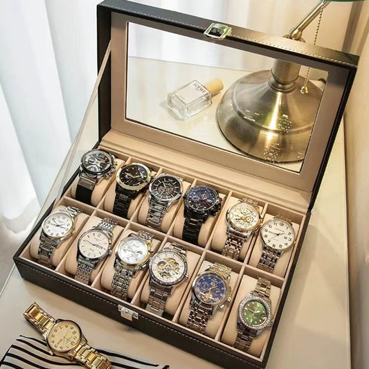 Caja Organizadora de Cuero para Relojes de Lujo - Image 2