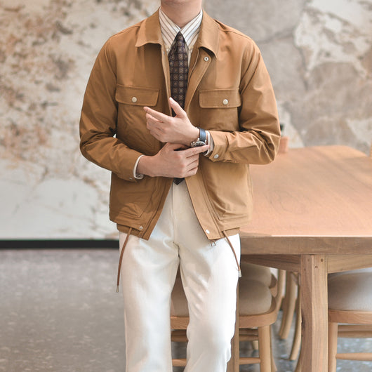 Chaqueta Casual Caramelo con Múltiples Bolsillos para Hombre - Image 3
