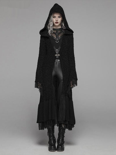 Cardigan Suéter Steampunk Ajustado con Capucha y Detalles de Encaje - Image 8