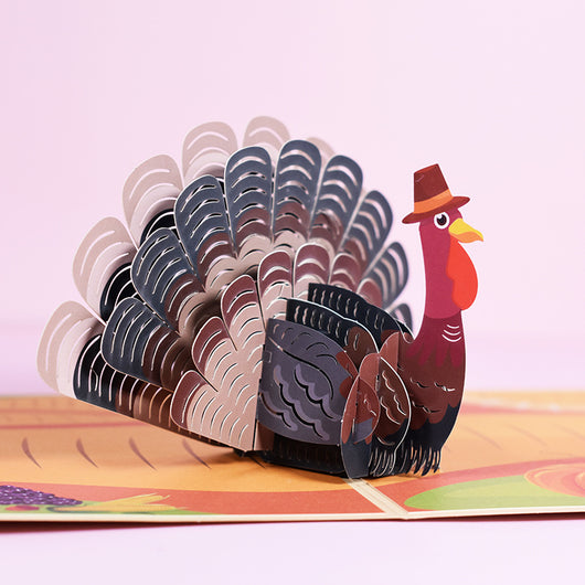 Tarjeta de Thanksgiving 3D - Escultura de Pavo en Papel - Image 5