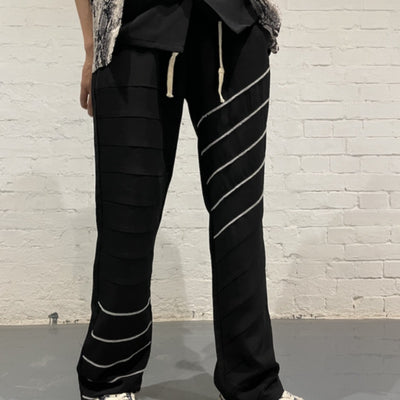 Pantalones Micro-Acampanados Drapeados Ultrafinos