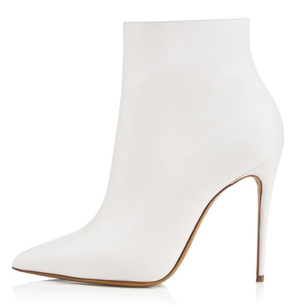 Botines de Tacón Alto Puntiagudo para Mujer - Estilo Europeo Tallas Grandes Negro y Blanco - Image 3