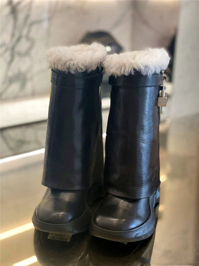 Botas Oversized de Felpa para Mujer - Largo Medio - Image 17