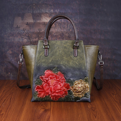 Bolso Mensajero de Cuero Grabado y Pulido con Gran Capacidad - Image 3