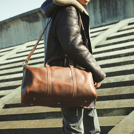 Bolsa de Viaje Retro en Cuero Genuino - Gran Capacidad para Hombre - Image 2