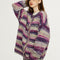 Cardigan de Rayas Degradadas en Colores Vibrantes