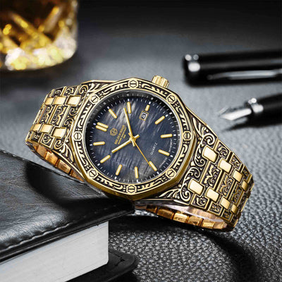 Reloj Mecánico Spiral Crown Negro para Hombre - Casual y Elegante - Image 7