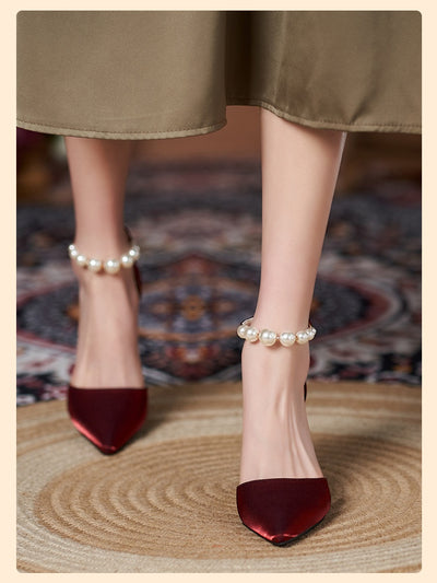 Sandalias de Perla con Tacón Stiletto para Mujer - Talla Pequeña - Image 20