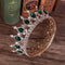 Fashion Alloy Color Crystal Bridal Crown Golden Green