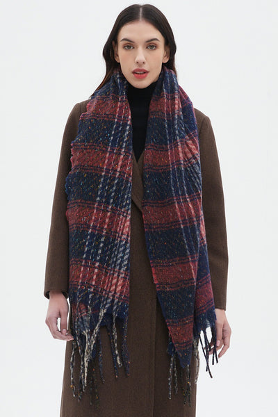 Bufanda de Cuadros Unisex con Flecos Estilo Europeo y Americano - Image 22