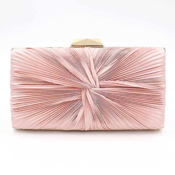 Bolso de Noche Elegante con Pliegues y Asa de Cadena