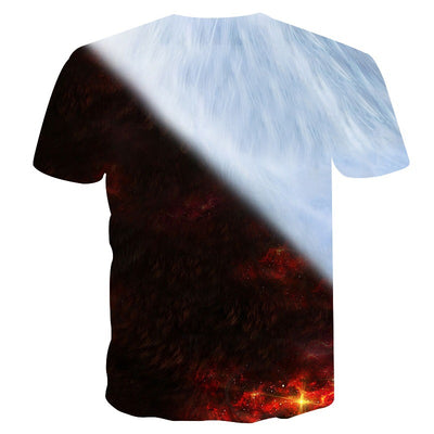 Playera Pareja Lobos 3D - Blanco y Negro Manga Corta - Image 4
