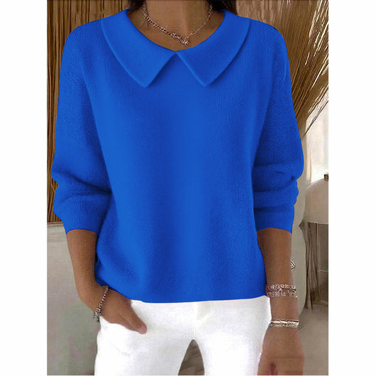 Blusa Suelta Casual de Manga Larga en Colores Lisos - Image 9