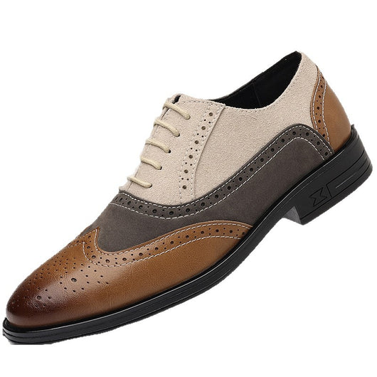 Zapatos de Cuero Brogue Puntiagudos para Hombre Talla Grande - Image 5