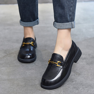 Mocasines de Cuero para Mujer con Hebilla Metálica - Image 4