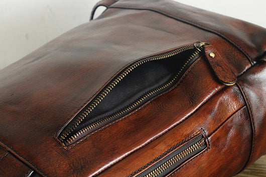 Bolsa de Viaje en Cuero Genuino con Acabado Vintage Artesanal - Image 14