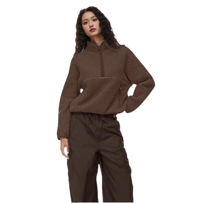 Sudadera Suelta con Cierre Medio para Mujer - Comodidad Casual - Image 5