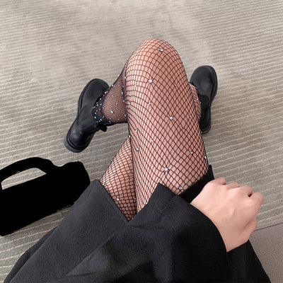 Calcetines de Malla Calados con Brillantes - Estilo Europeo y Americano - Image 9