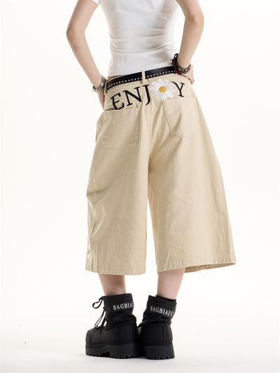 Shorts Casuales con Bordado American Hot Girl - Image 2