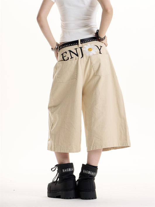 Shorts Casuales con Bordado American Hot Girl - Image 2