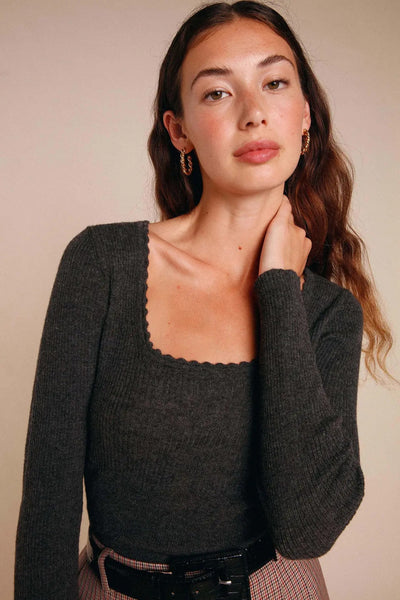 Suéter Tejido Cuello Amplio Manga Larga para Mujer - Image 3